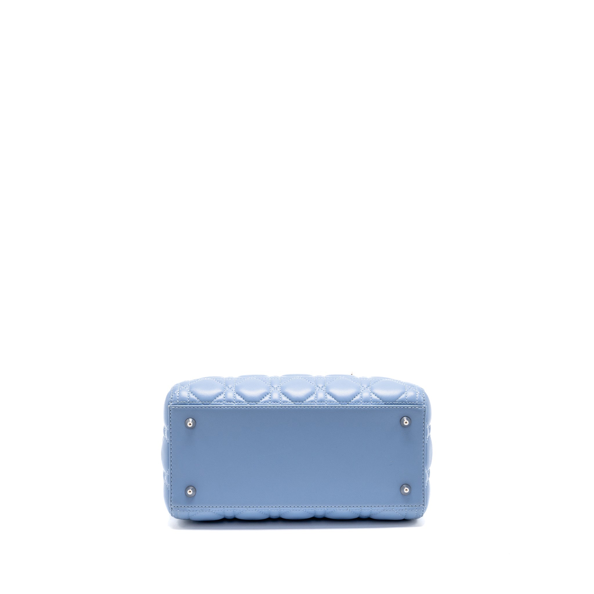 DIOR MEDIUM LADY DIOR LAMBSKIN LIGHT BLUE SHW