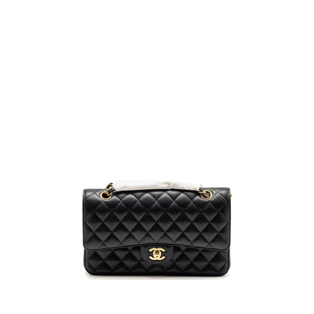 CHANEL MEDIUM CLASSIC DOUBLE FLAP BAG CAVIAR BLACK GHW