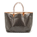 GOYARD SAINT LOUIS GM TOTE BAG GOYARDINE CANVAS/LEATHER BLACK/BROWN SHW