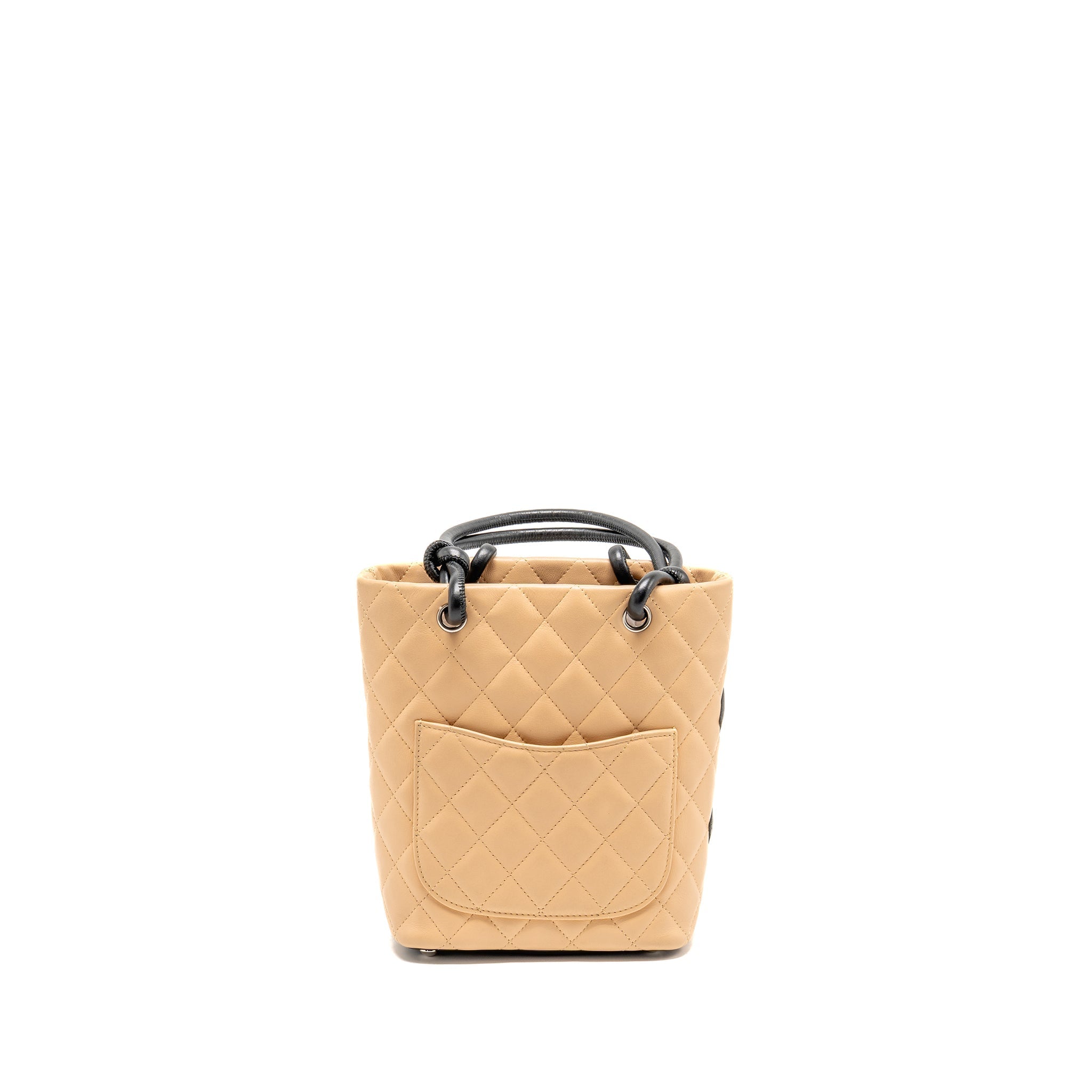 CHANEL CAMBON TOTE BAG LAMBSKIN BEIGE / BLACK SHW