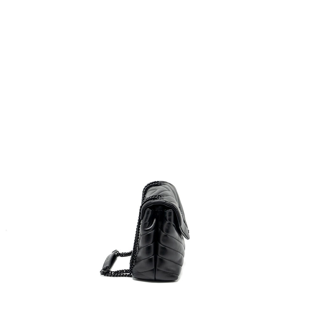 SAINT LAURENT/YSL SMALL LOULOU BAG CALFSKIN SO BLACK