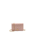 CHANEL CC LOGO WALLET WITH CHAIN GOATSKIN PINK GHW