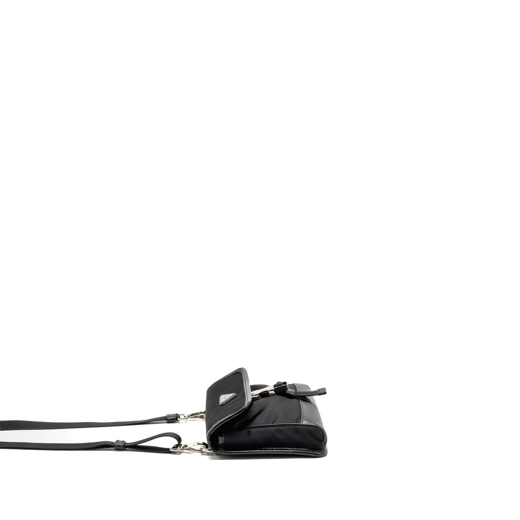 PRADA TRIMMED SAFFIANO PHONE CASE RE-NYLON BLACK SHW