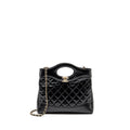 CHANEL MINI 31 BAG SHINY CALFSKIN BLACK LGHW (MICROCHIP)