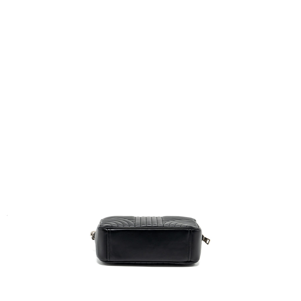 PRADA DIAGRAMME CAMERA CROSSBODY BAG CALFSKIN BLACK RUTHENIUM HARDWARE