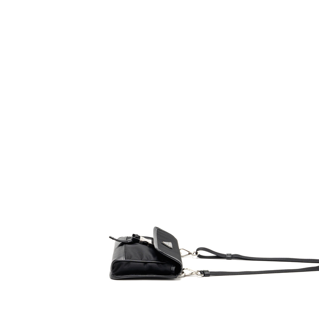 PRADA TRIMMED SAFFIANO PHONE CASE RE-NYLON BLACK SHW