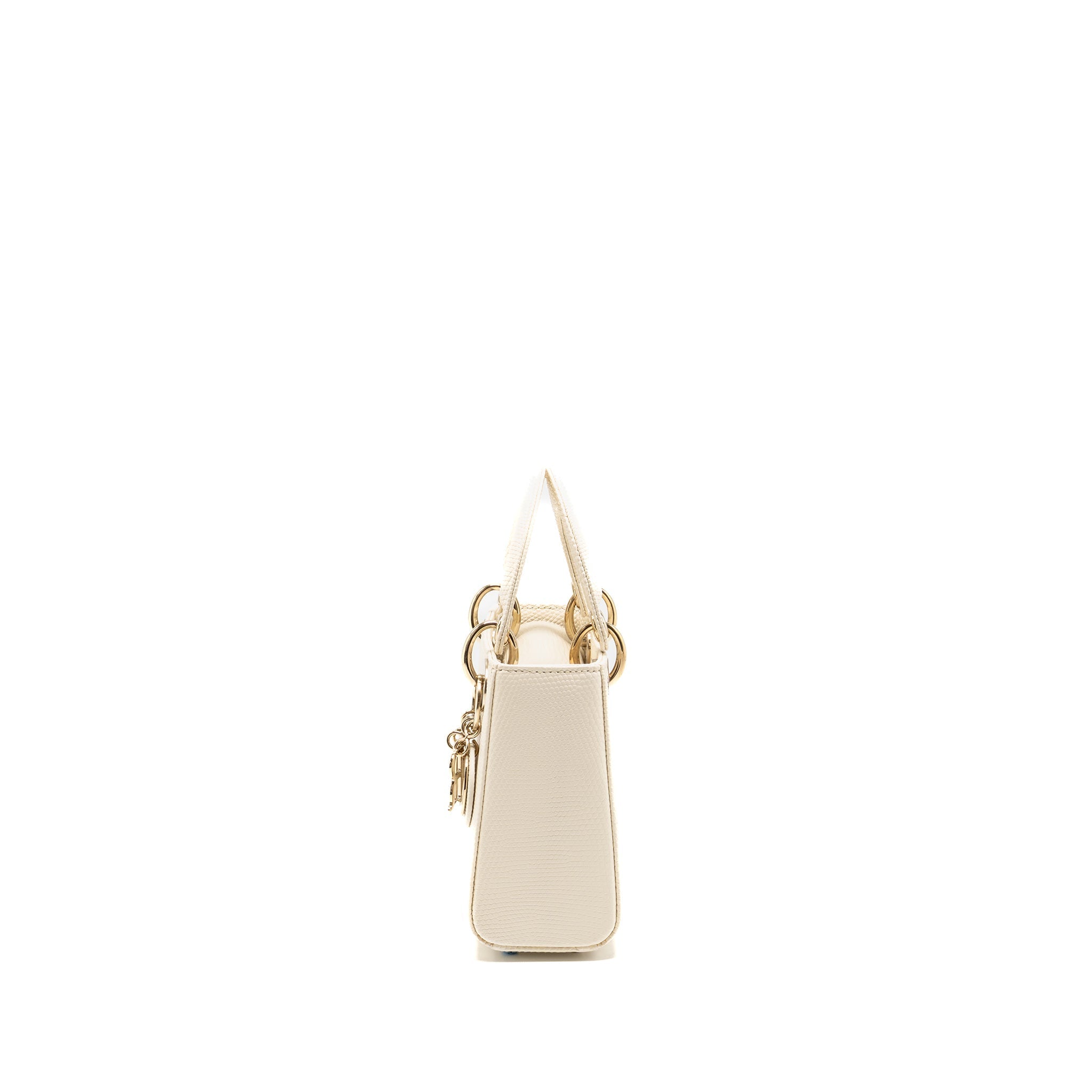DIOR MINI LADY DIOR LIZARD WHITE LGHW
