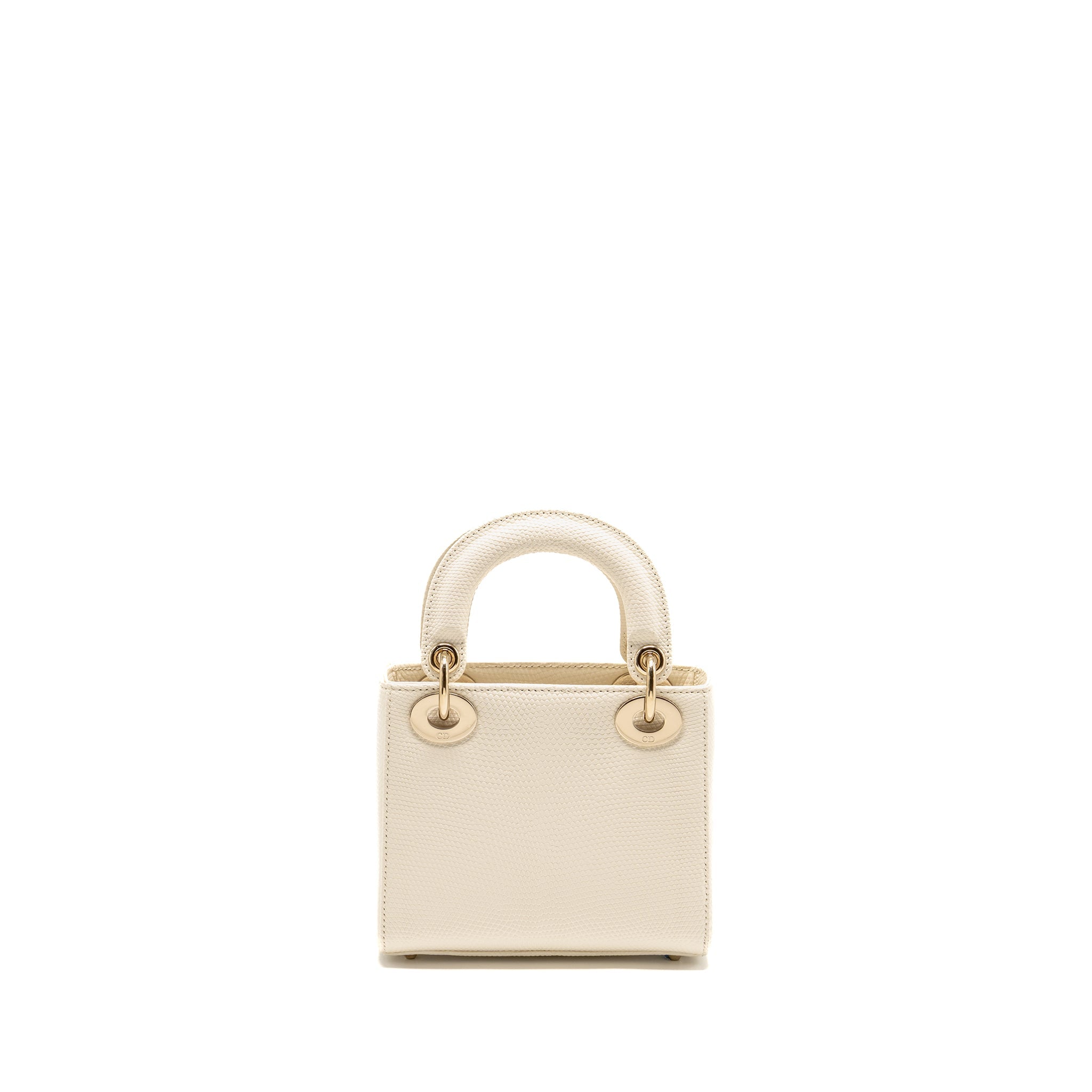 DIOR MINI LADY DIOR LIZARD WHITE LGHW