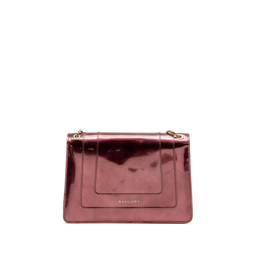BVLGARI SERPENTI FOREVER BAG PATENT CALFSKIN DARK PINK LGHW