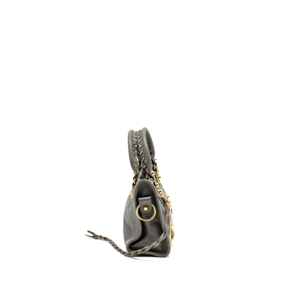 BALENCIAGA MINI CITY BAG CALFSKIN GREY GHW