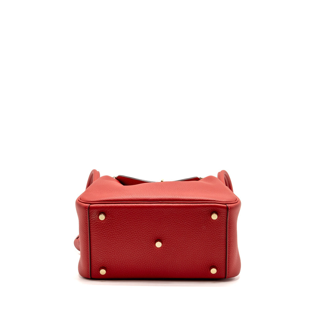 HERMES LINDY 26 CLEMENCE ROUGE CASAQUE GHW