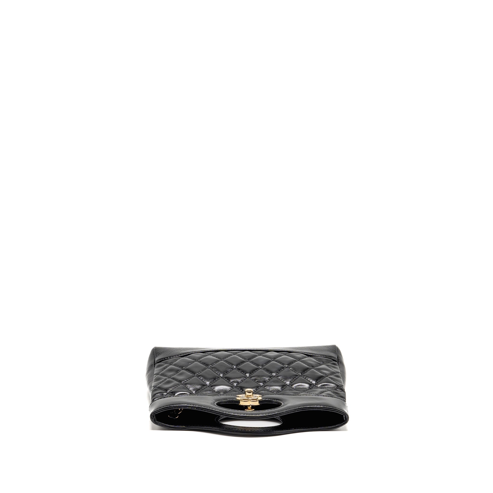 CHANEL MINI 31 BAG SHINY CALFSKIN BLACK LGHW (MICROCHIP)