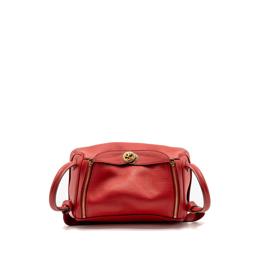 HERMES LINDY 26 CLEMENCE ROUGE CASAQUE GHW
