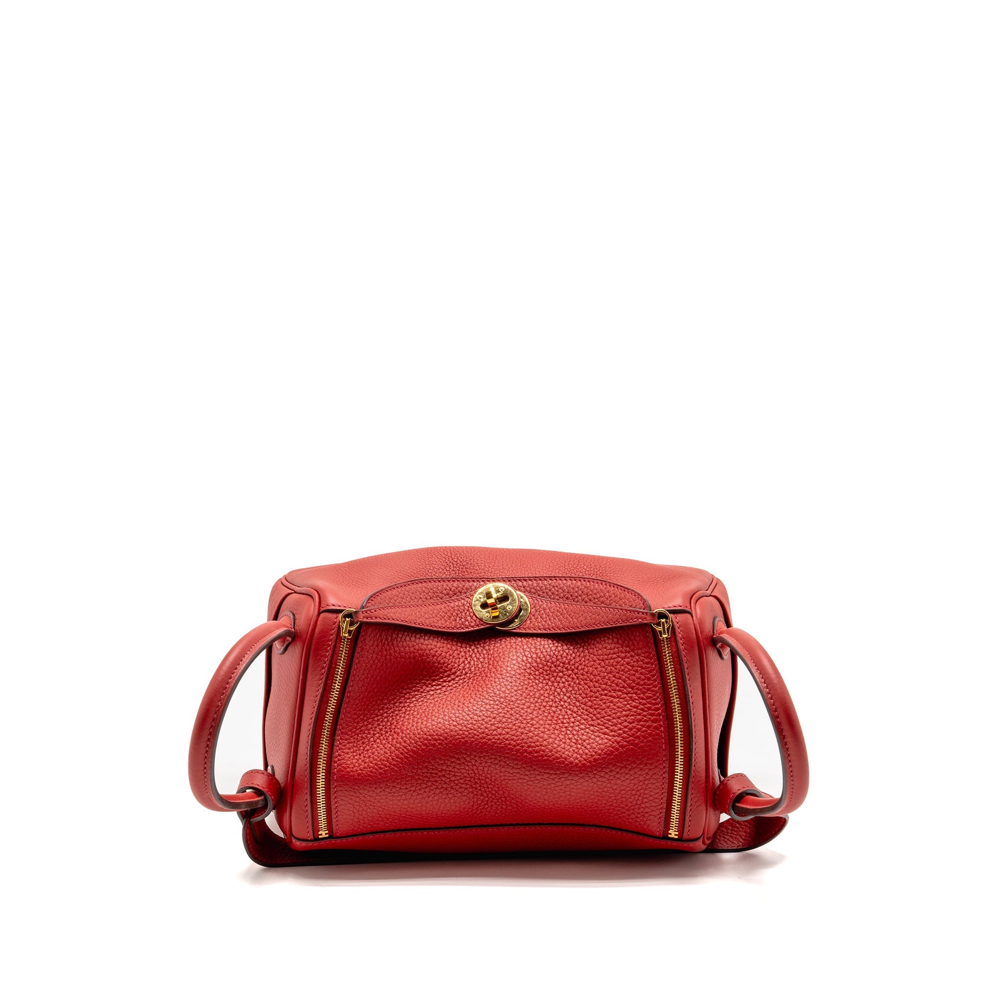 HERMES LINDY 26 CLEMENCE ROUGE CASAQUE GHW