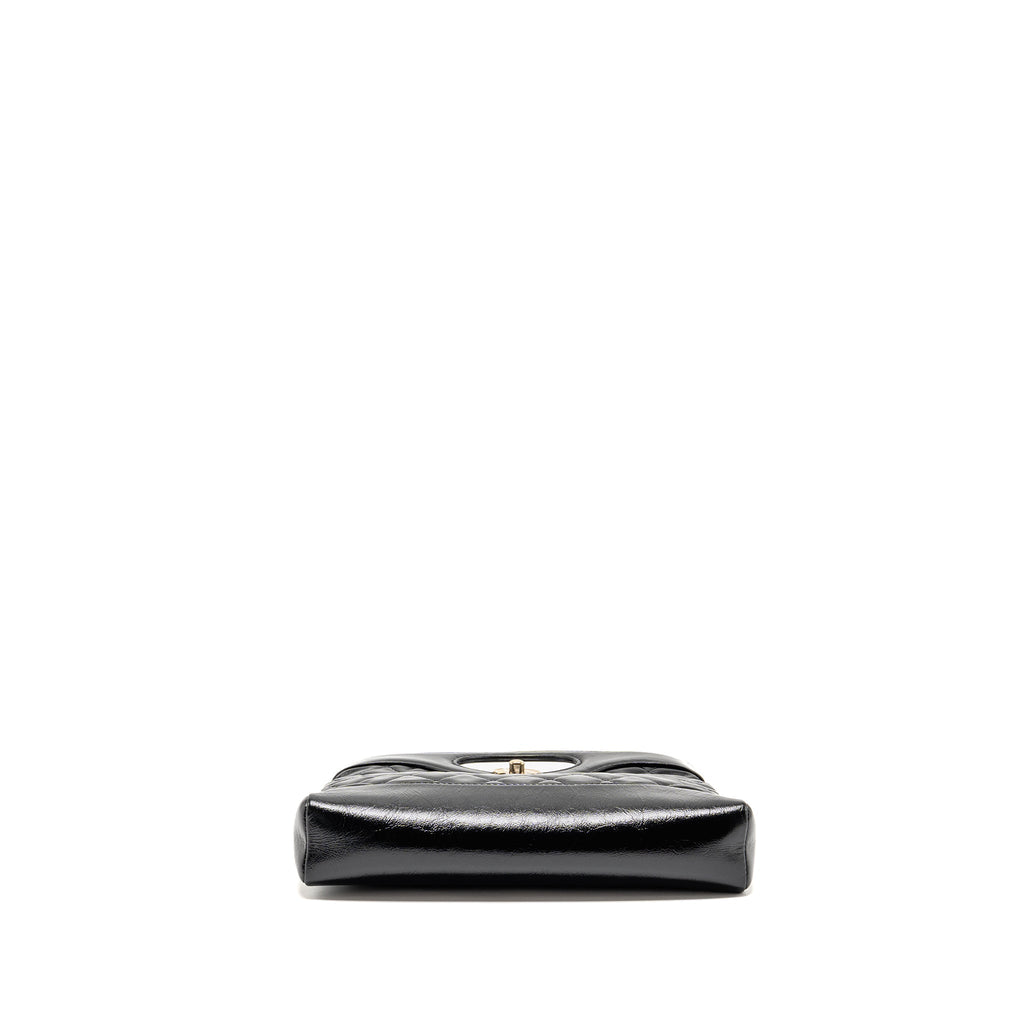 CHANEL MINI 31 BAG SHINY CALFSKIN BLACK LGHW (MICROCHIP)