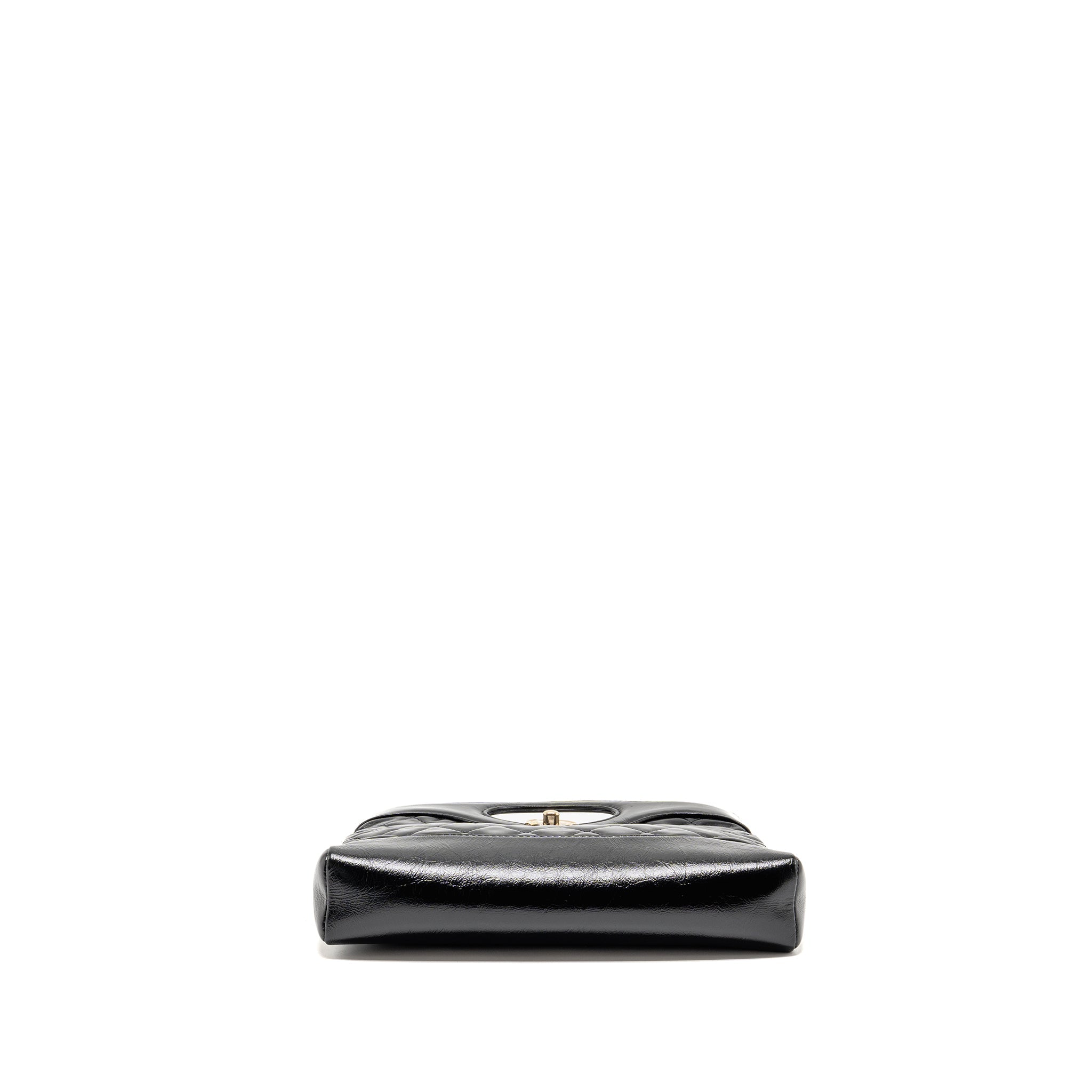 CHANEL MINI 31 BAG SHINY CALFSKIN BLACK LGHW (MICROCHIP)