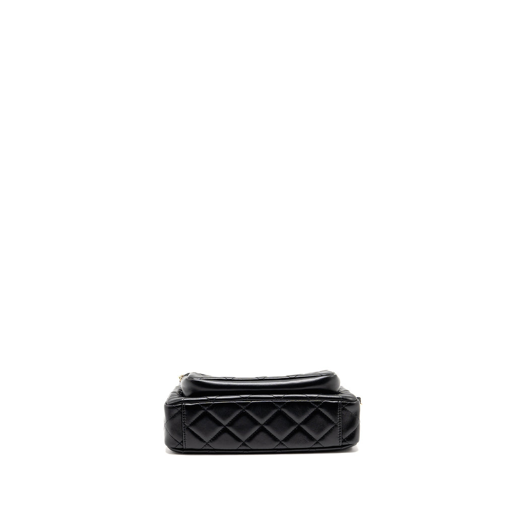 CHANEL 25C CAMERA BAG SHINY LAMBSKIN BLACK LGHW (MICROCHIP)