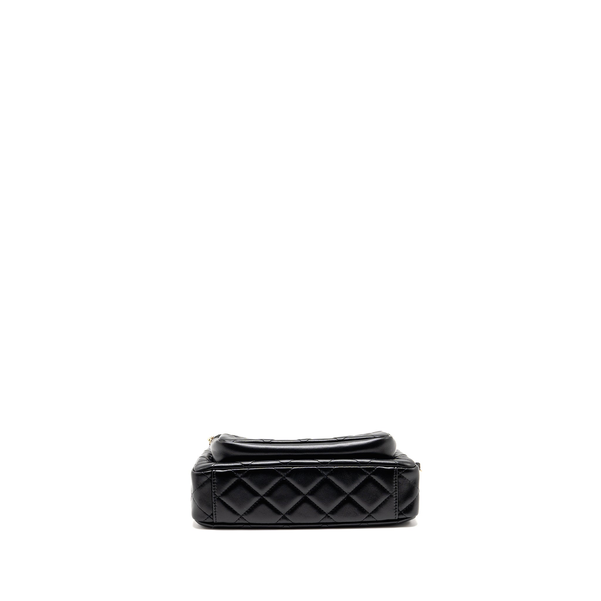 CHANEL 25C CAMERA BAG SHINY LAMBSKIN BLACK LGHW (MICROCHIP)