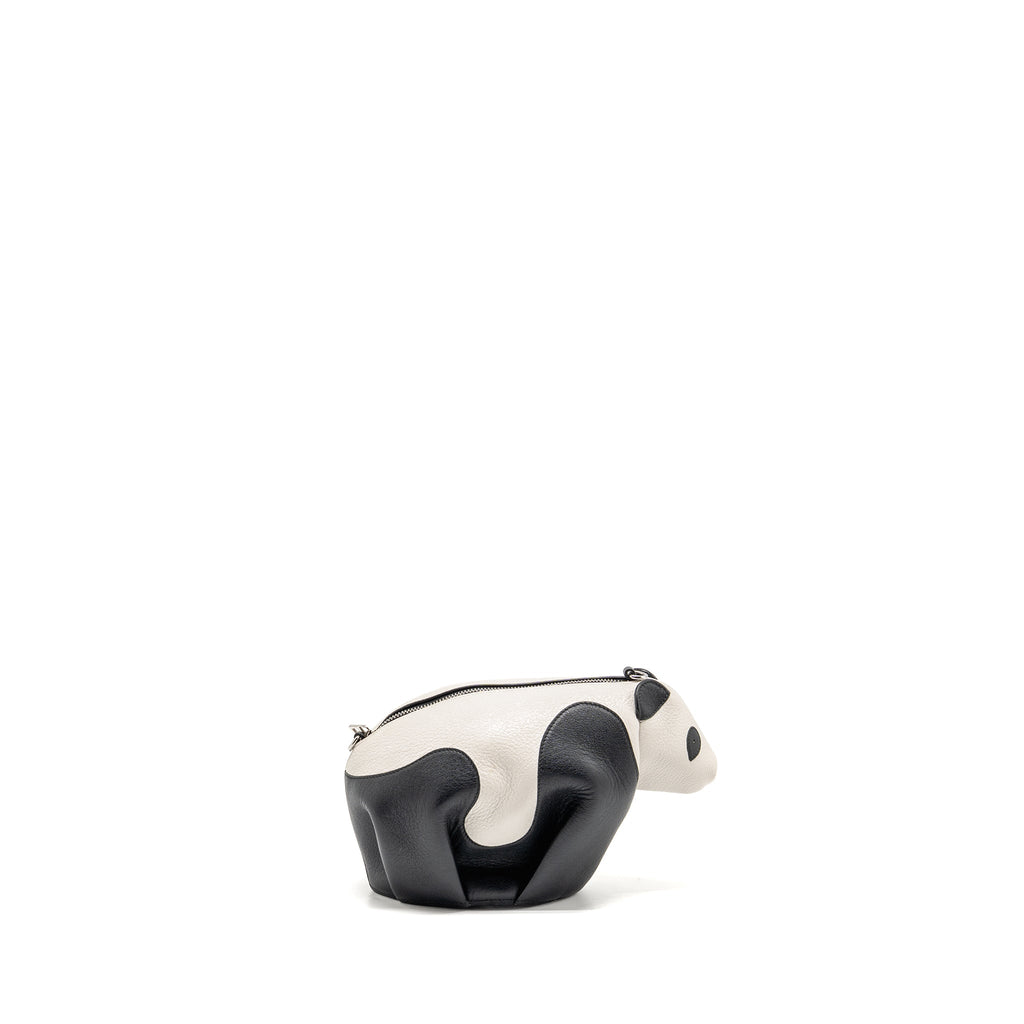 LOEWE PANDA MINI CROSSBODY BAG LEATHER BLACK/WHITE SHW