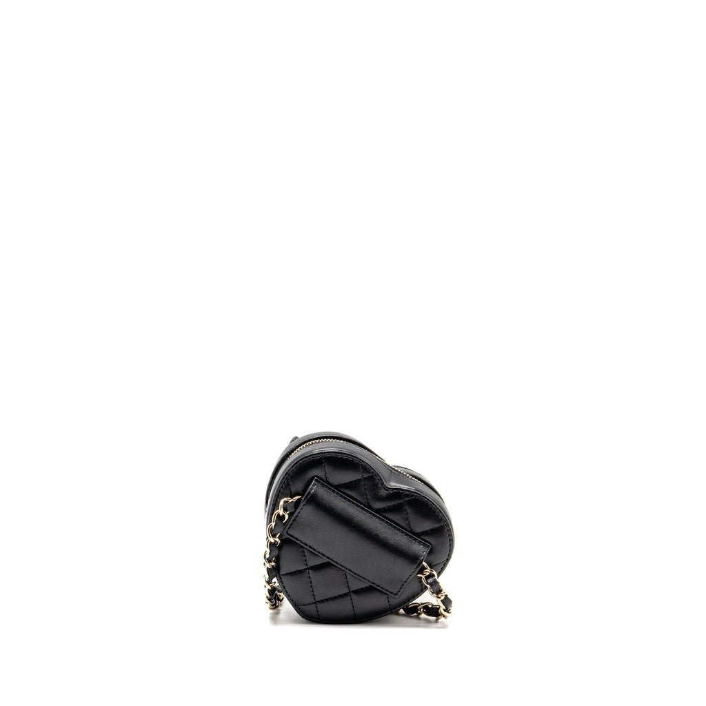CHANEL 22S HEART BELT BAG LAMBSKIN BLACK LGHW