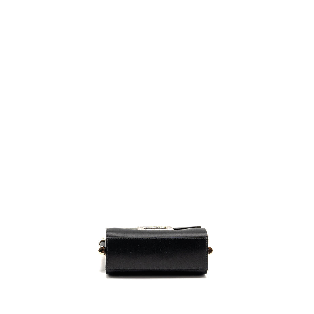 ROGER VIVIER MISS VIV MINI BAG SATIN BLACK LGHW
