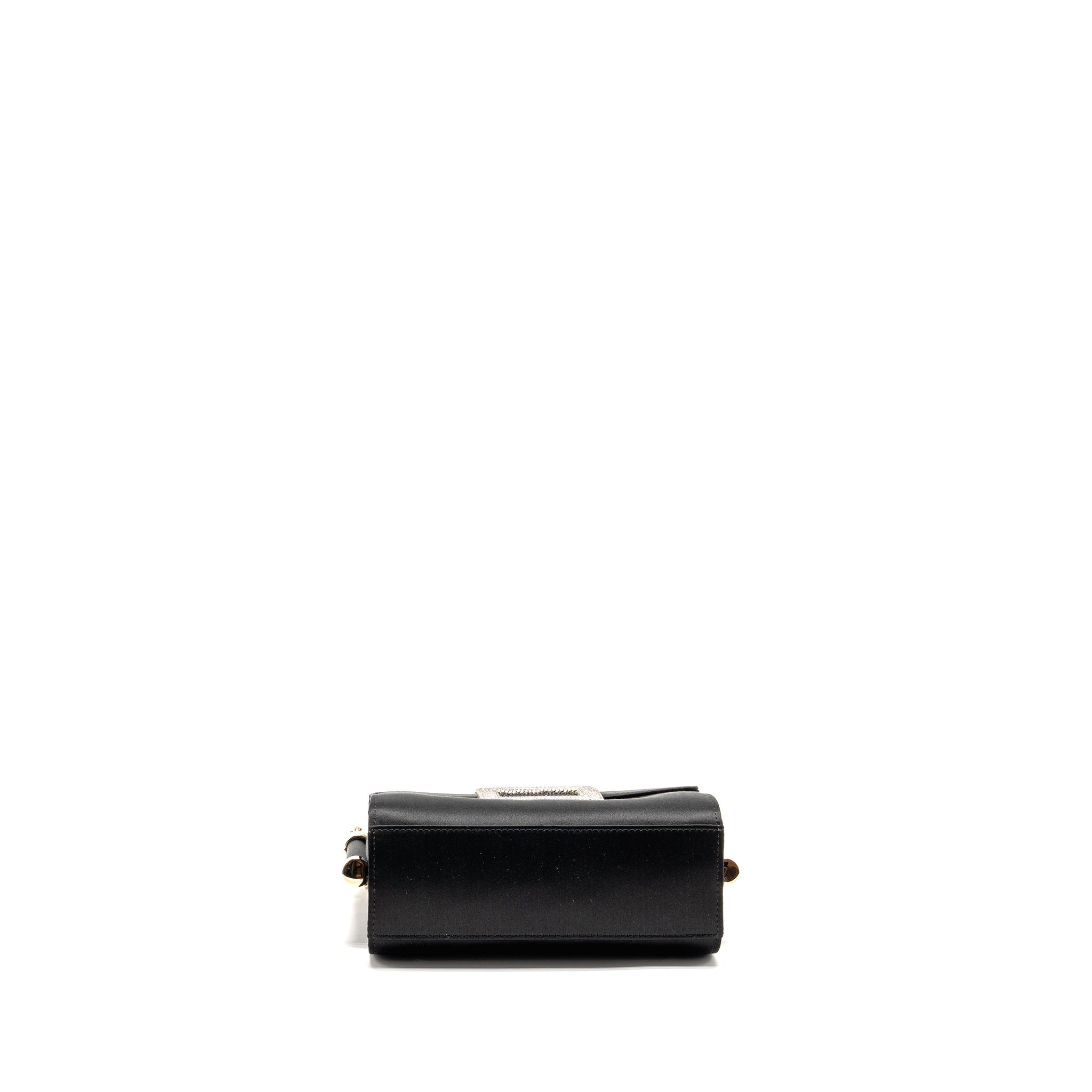 ROGER VIVIER MISS VIV MINI BAG SATIN BLACK LGHW