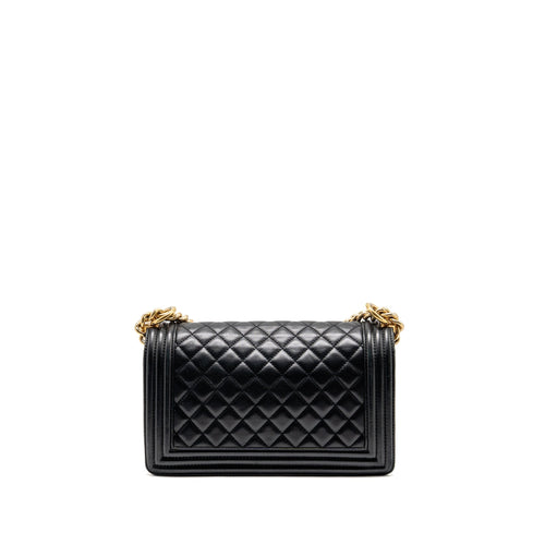 CHANEL MEDIUM BOY BAG LAMBSKIN BLACK GHW
