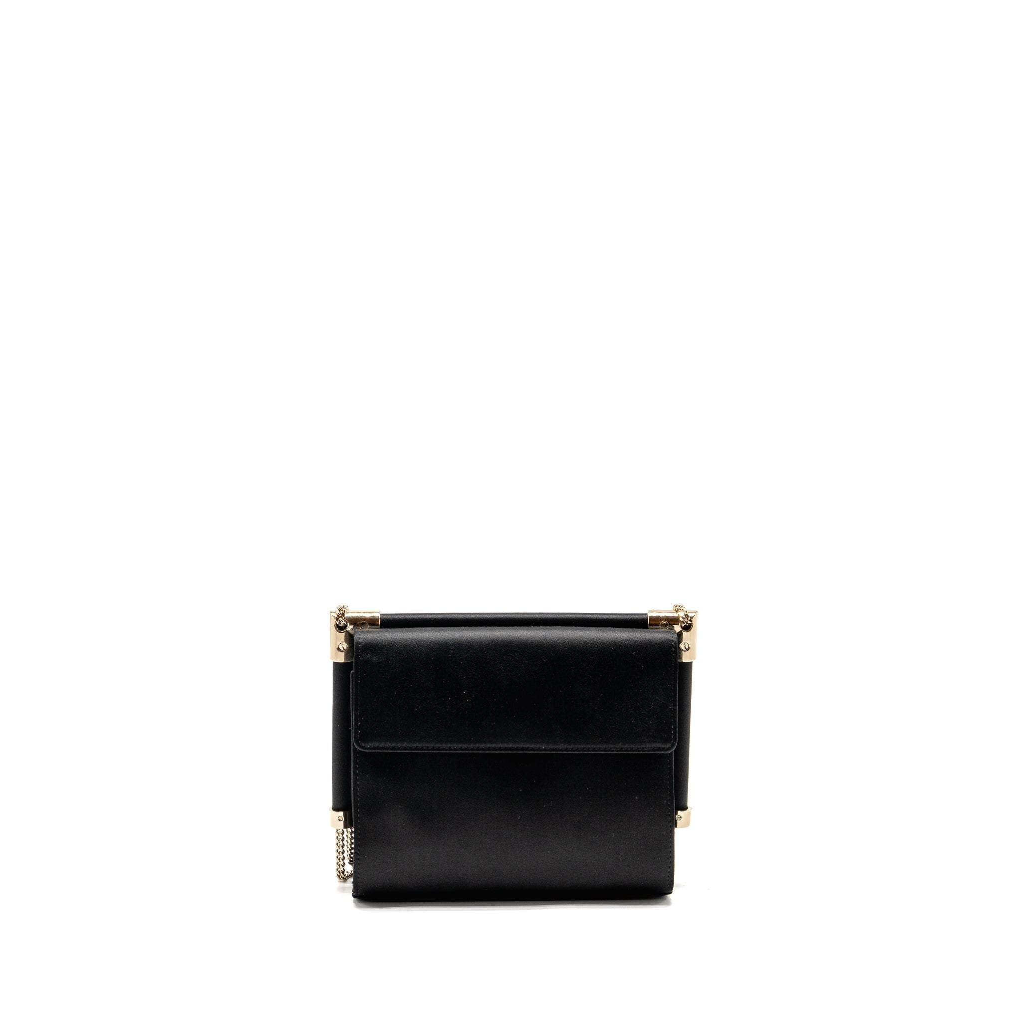 ROGER VIVIER MISS VIV MINI BAG SATIN BLACK LGHW