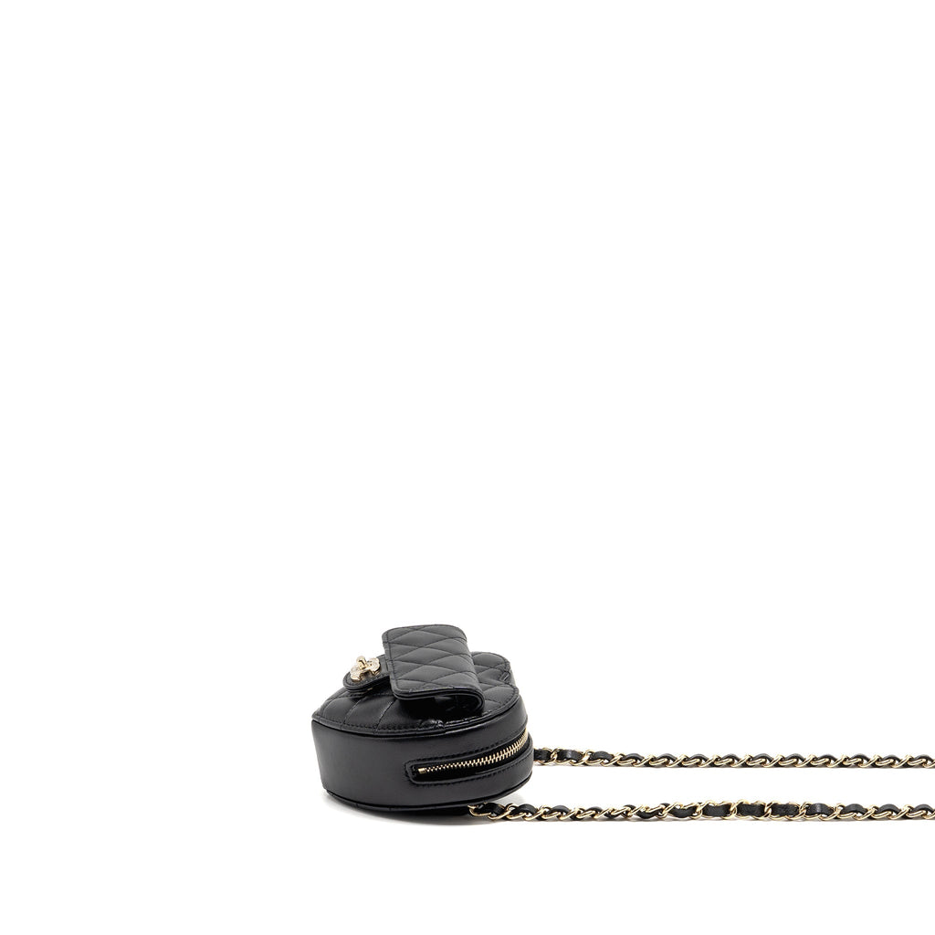 CHANEL 22S HEART BELT BAG LAMBSKIN BLACK LGHW