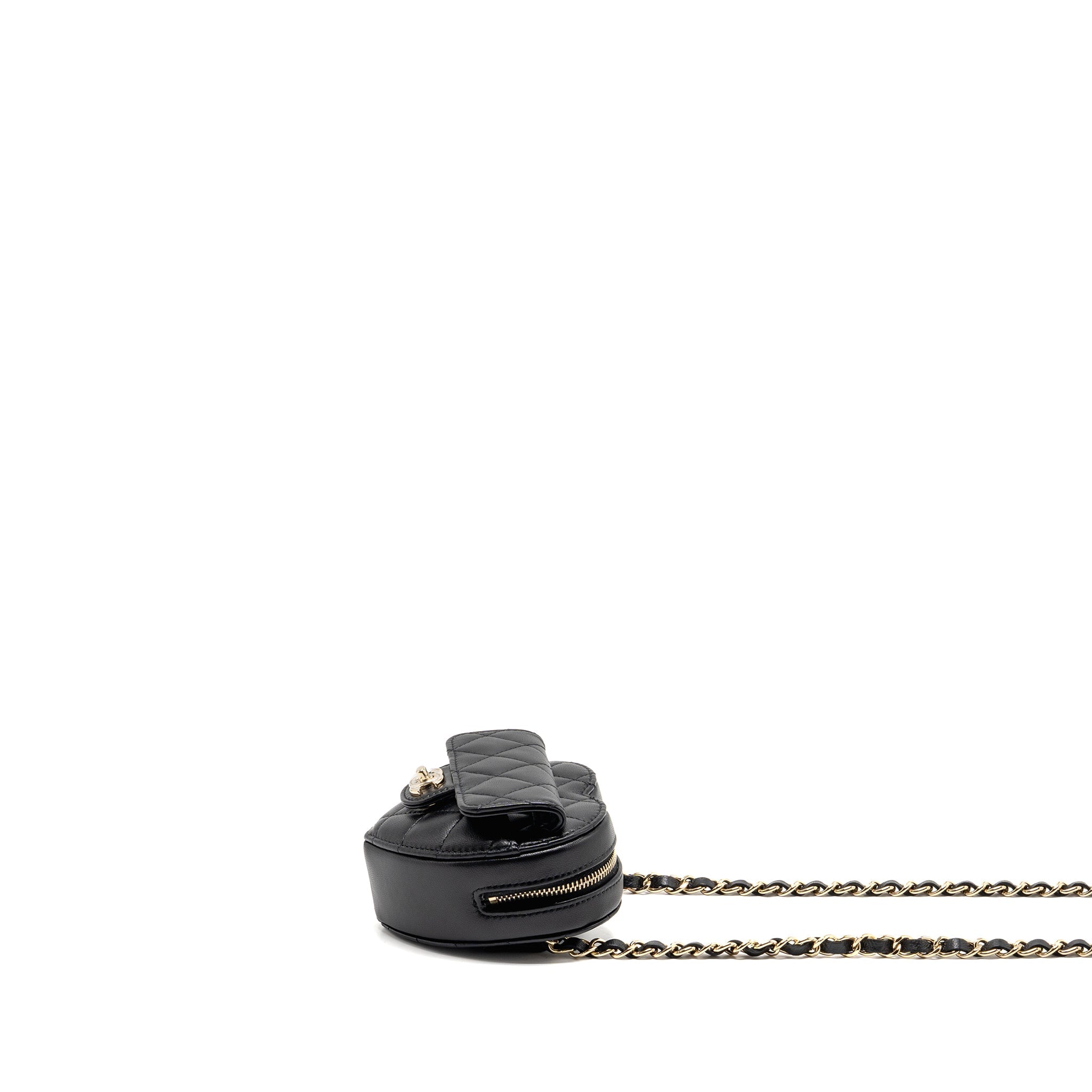 CHANEL 22S HEART BELT BAG LAMBSKIN BLACK LGHW