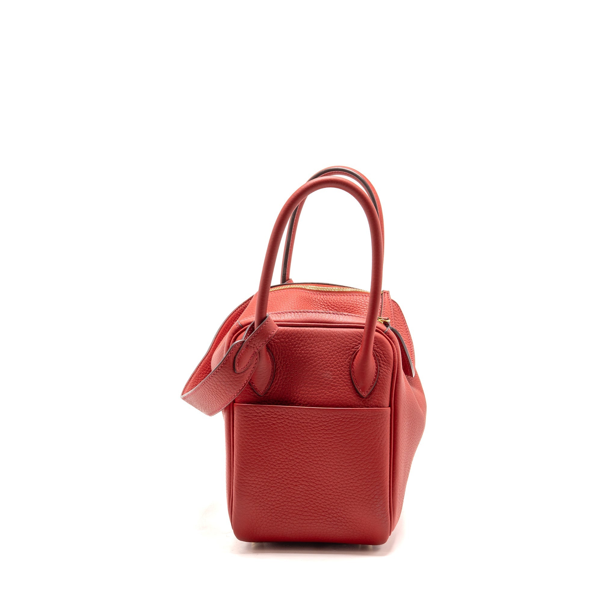 HERMES LINDY 26 CLEMENCE ROUGE CASAQUE GHW