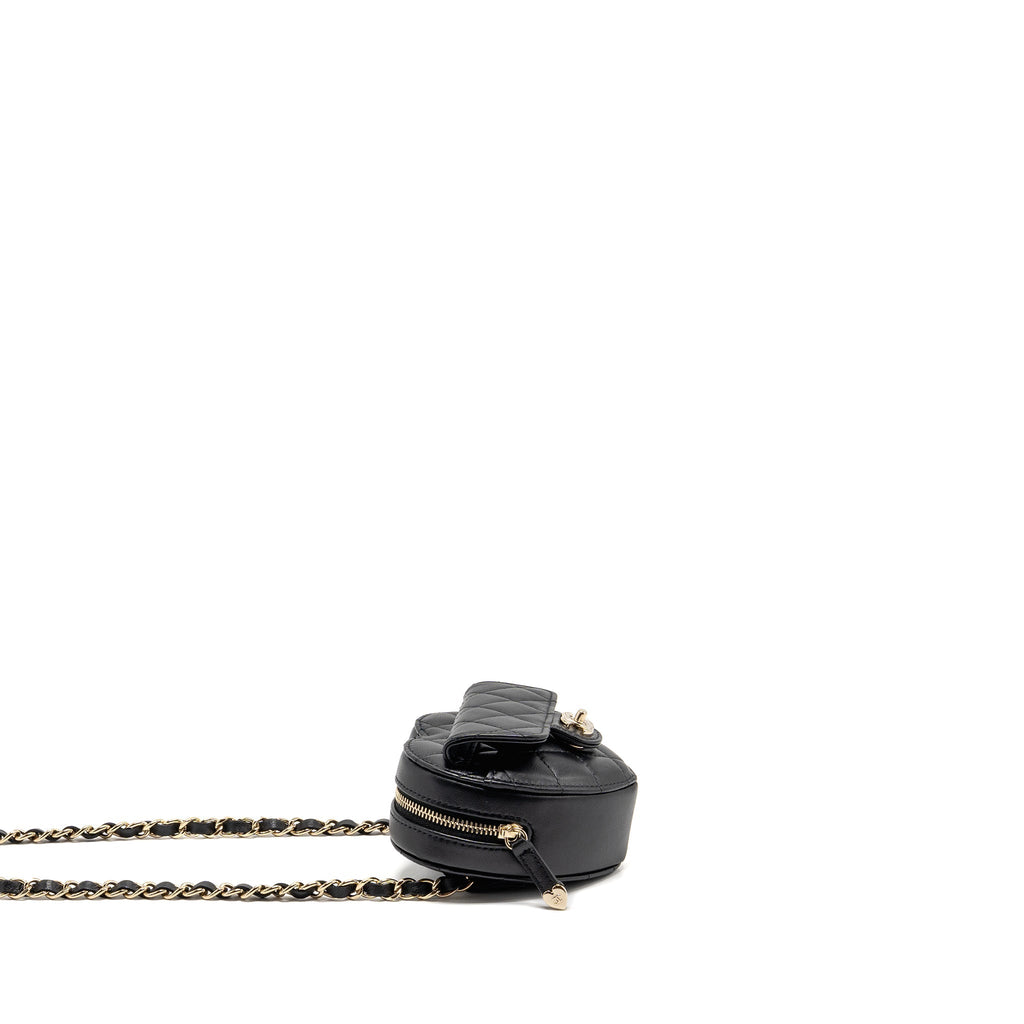 CHANEL 22S HEART BELT BAG LAMBSKIN BLACK LGHW