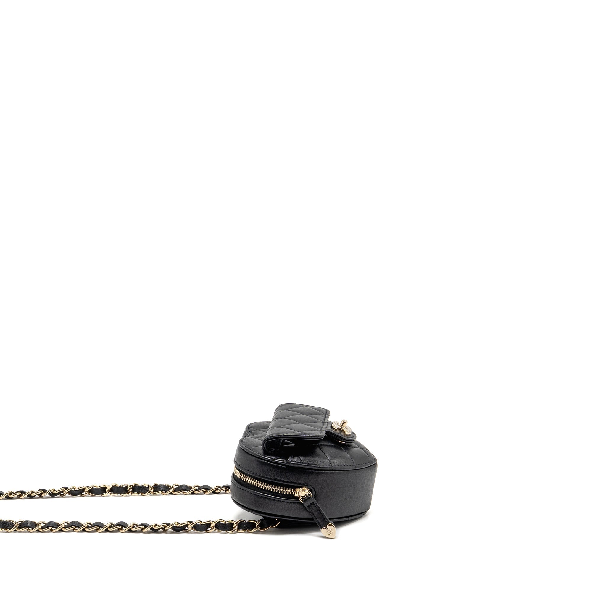 CHANEL 22S HEART BELT BAG LAMBSKIN BLACK LGHW