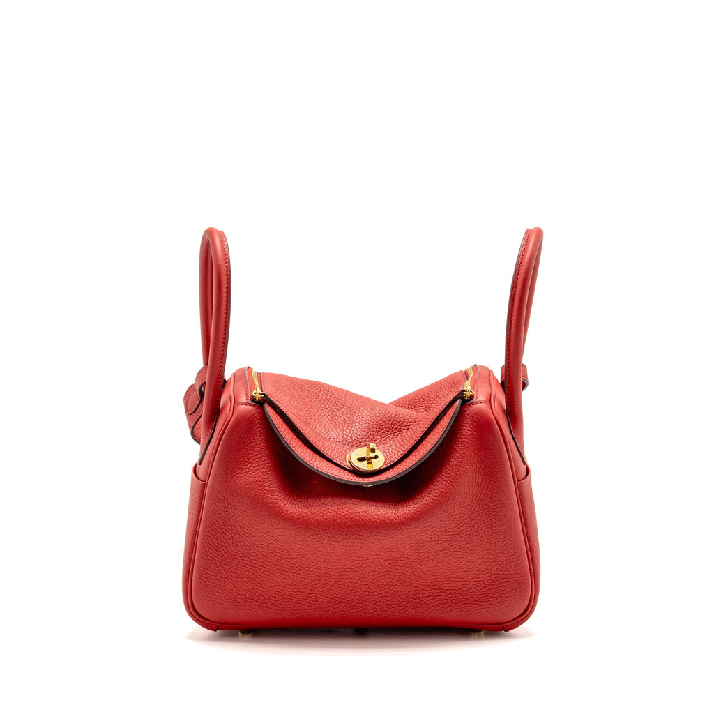 HERMES LINDY 26 CLEMENCE ROUGE CASAQUE GHW