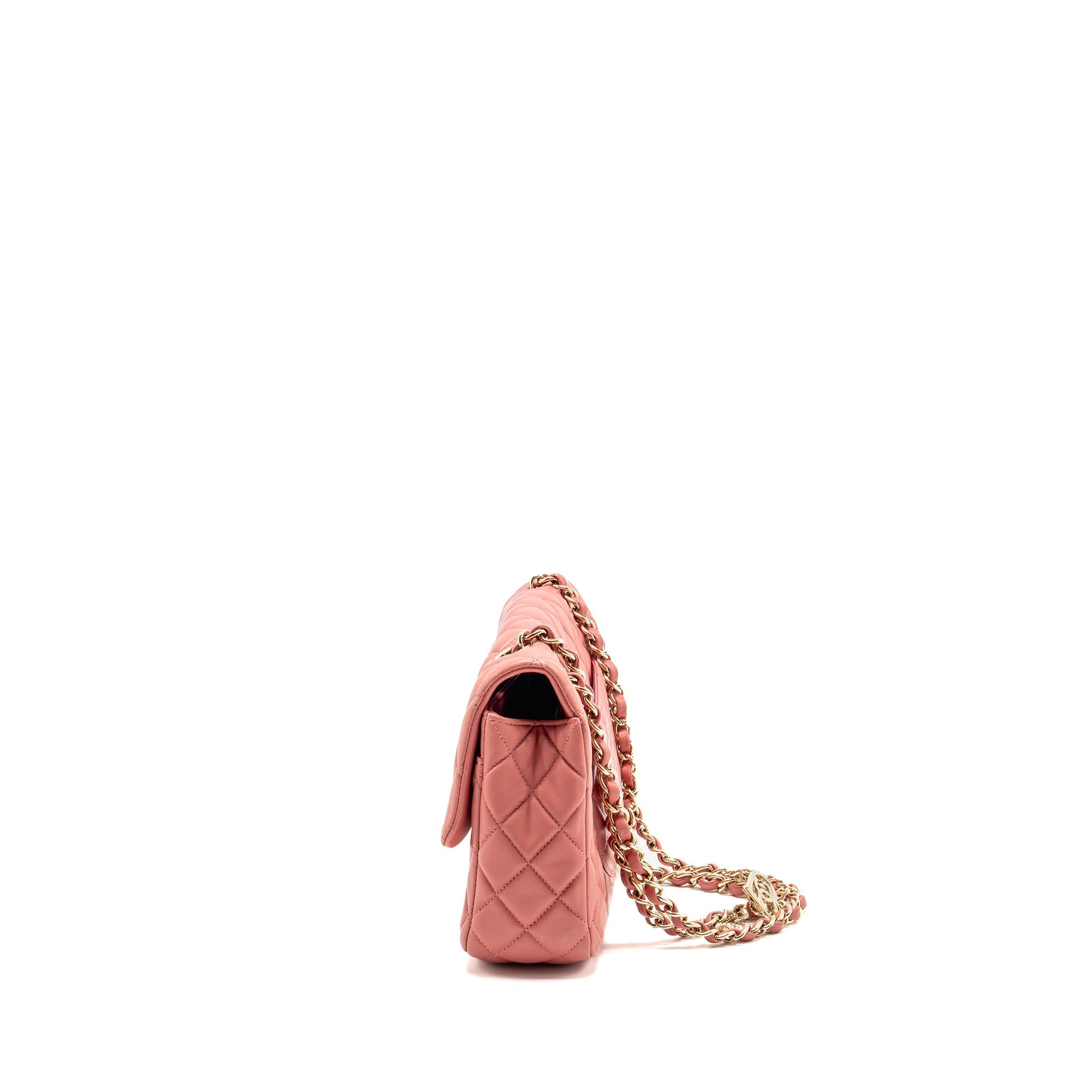 CHANEL CHARM CHAIN QUILTED FLAP BAG LAMBSKIN PINK LGHW