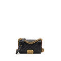 CHANEL SMALL BOY BAG GRAINED CALFSKIN BLACK GHW