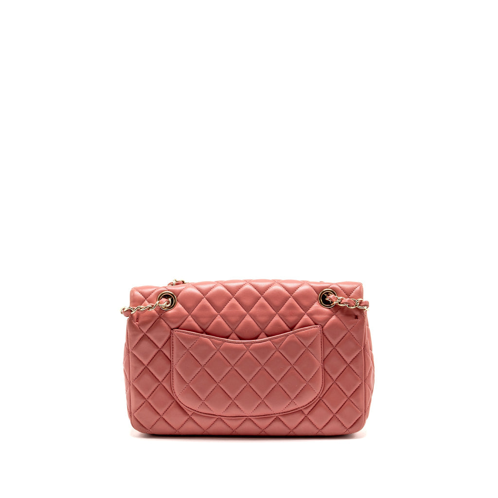 CHANEL CHARM CHAIN QUILTED FLAP BAG LAMBSKIN PINK LGHW