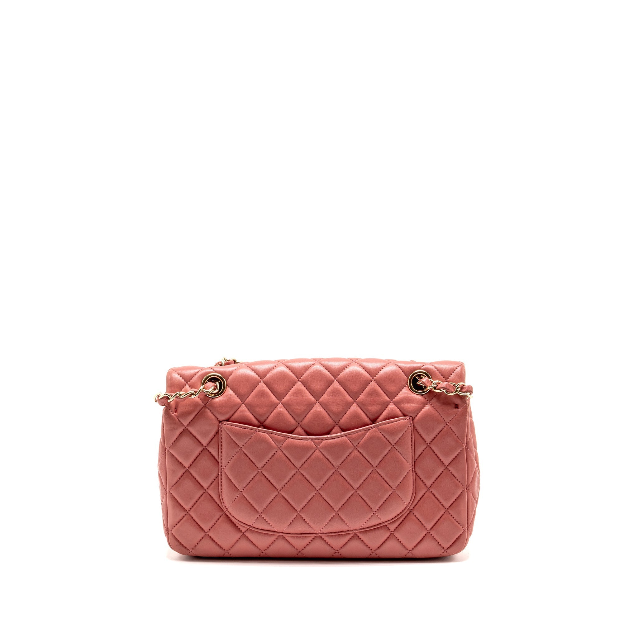 CHANEL CHARM CHAIN QUILTED FLAP BAG LAMBSKIN PINK LGHW