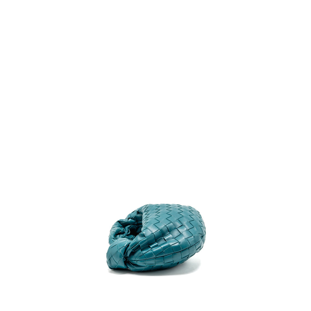 BOTTEGA VENETA MINI JODIE LAMBSKIN BLUE GHW
