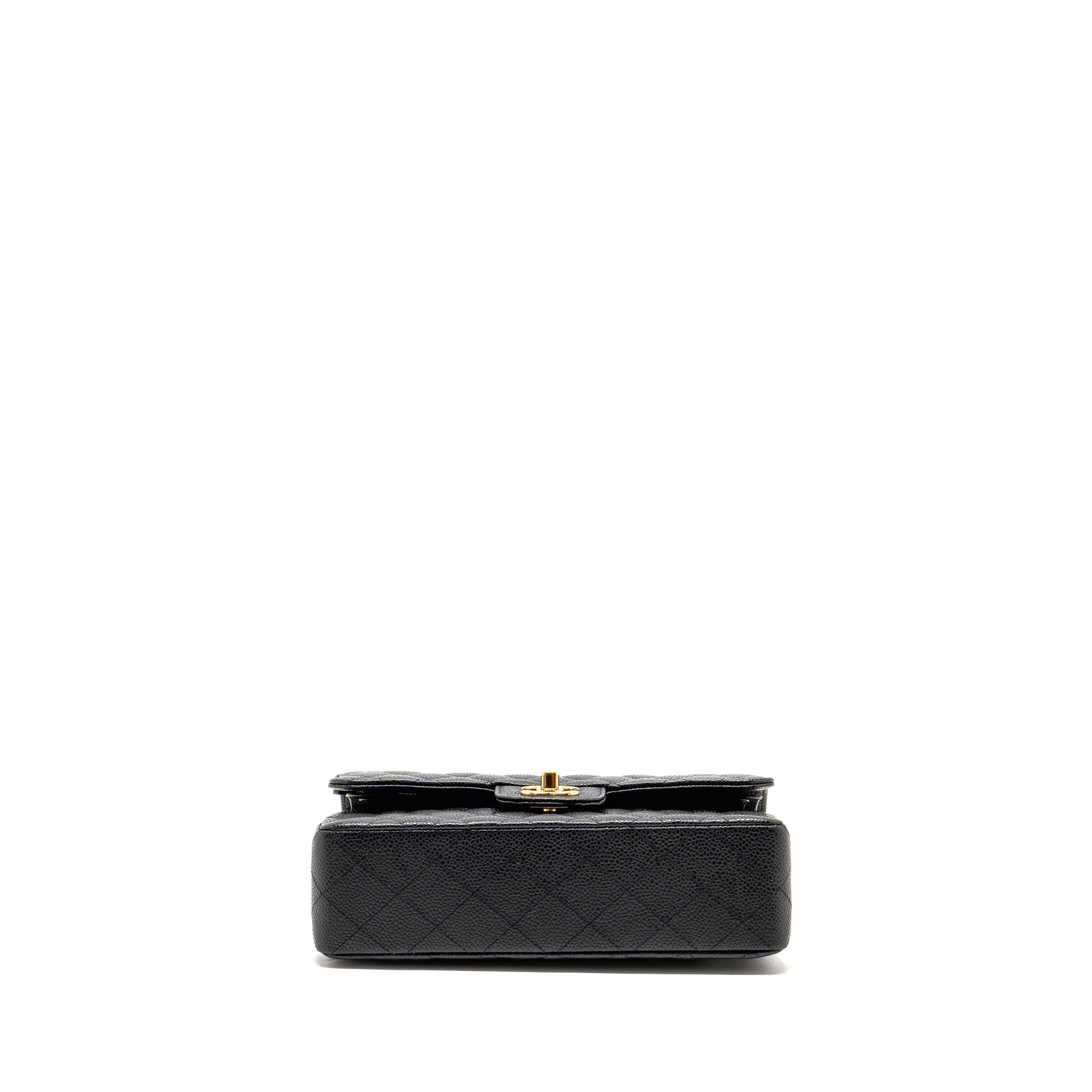 CHANEL SMALL CLASSIC DOUBLE FLAP BAG CAVIAR BLACK GHW (MICROCHIP)