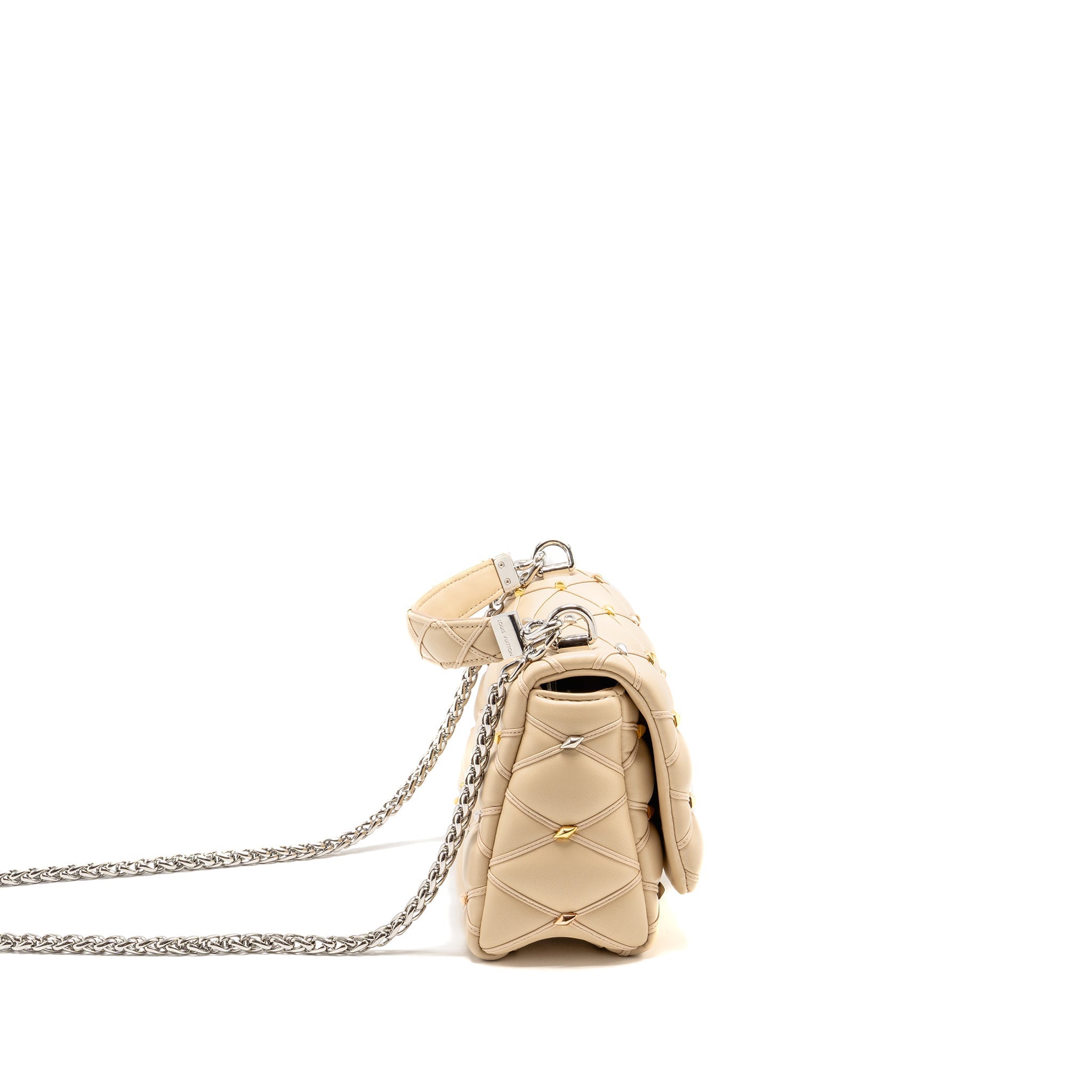 LOUIS VUITTON GO-14 MM LAMBSKIN BEIGE MULTICOLOUR HARDWARE