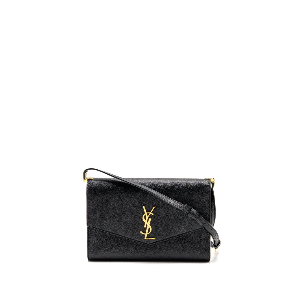 SAINT LAURENT/YSL MINI UPTOWN CROSSBODY BAG CALFSKIN BLACK GHW