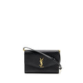 SAINT LAURENT/YSL MINI UPTOWN CROSSBODY BAG CALFSKIN BLACK GHW