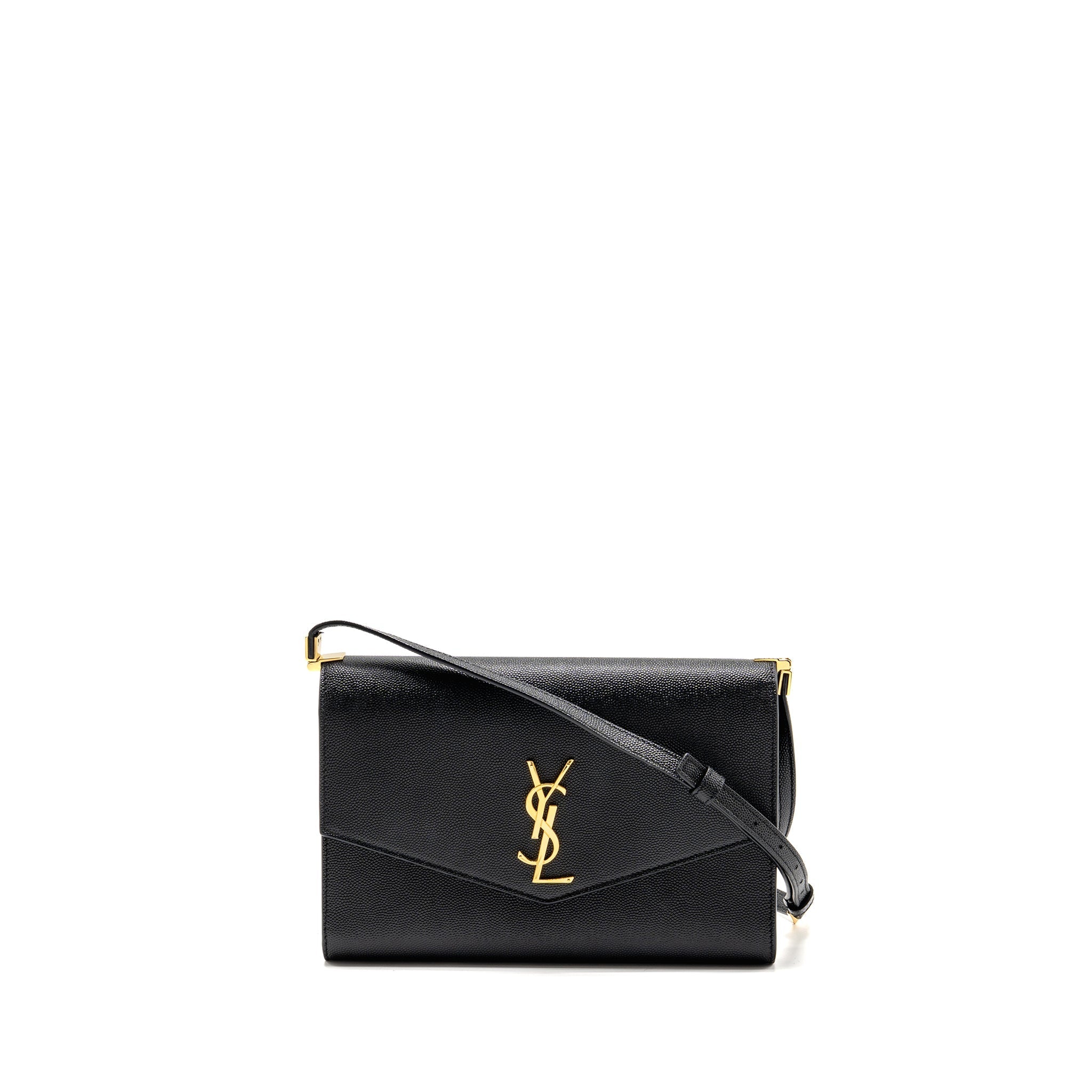 SAINT LAURENT/YSL MINI UPTOWN CROSSBODY BAG CALFSKIN BLACK GHW