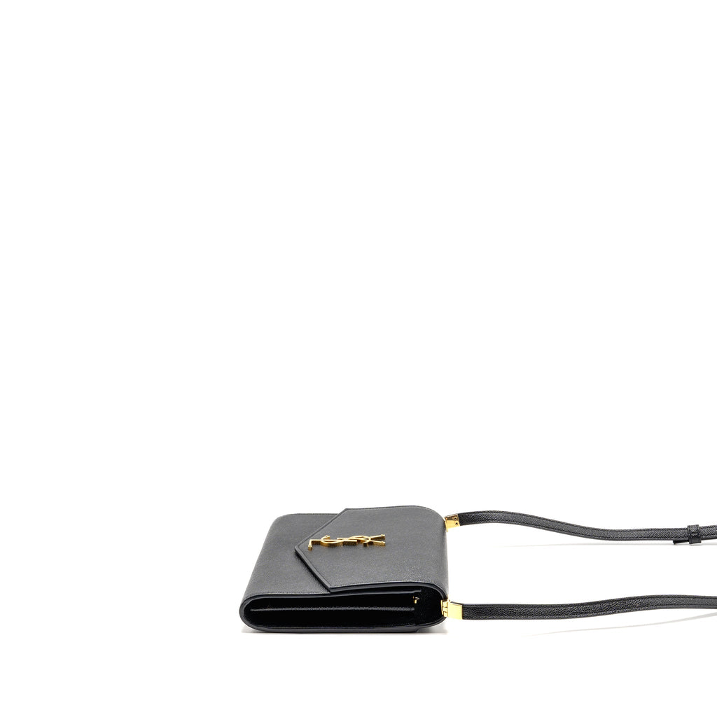 SAINT LAURENT/YSL MINI UPTOWN CROSSBODY BAG CALFSKIN BLACK GHW