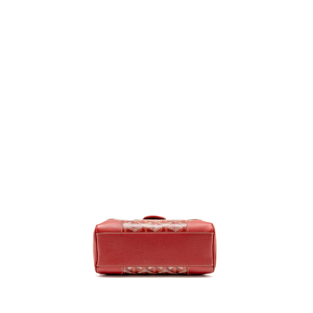 GOYARD MINI SAIGON SOUPLE BAG GOYARDINE CANVAS/CALFSKIN RED SHW