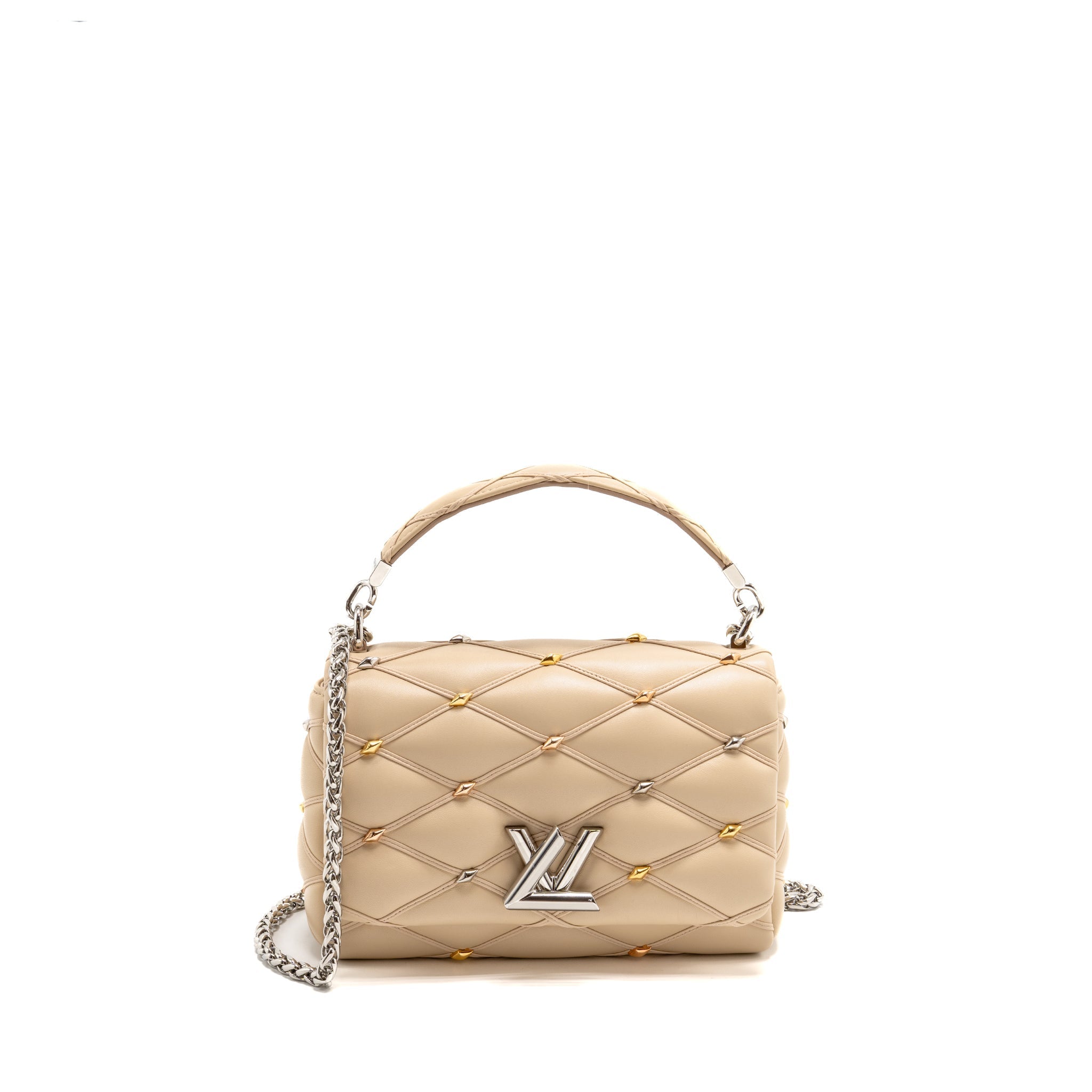 LOUIS VUITTON GO-14 MM LAMBSKIN BEIGE MULTICOLOUR HARDWARE