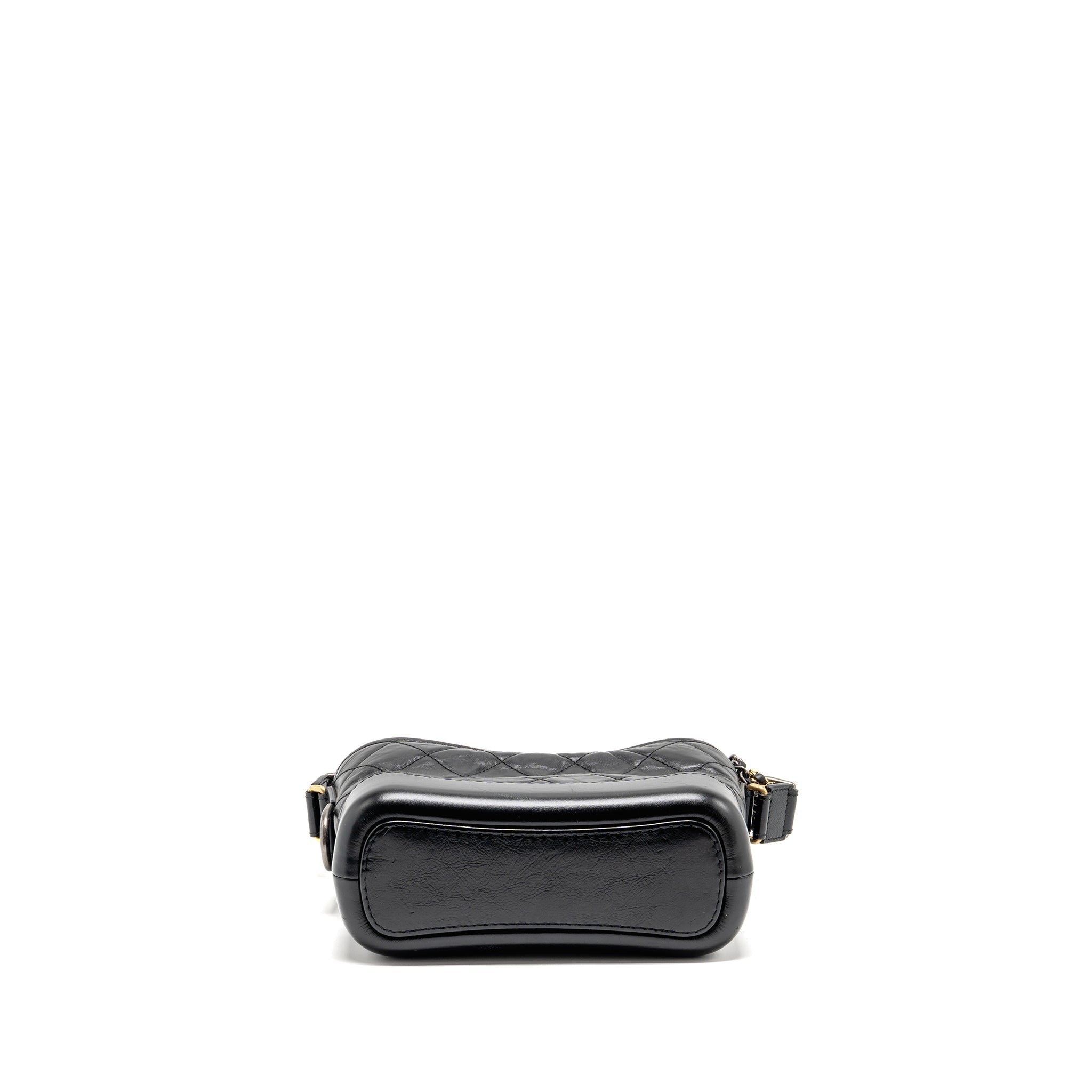 CHANEL SMALL GABRIELLE HOBO BAG AGED CALFSKIN BLACK MULTICOLOUR HARDWARE
