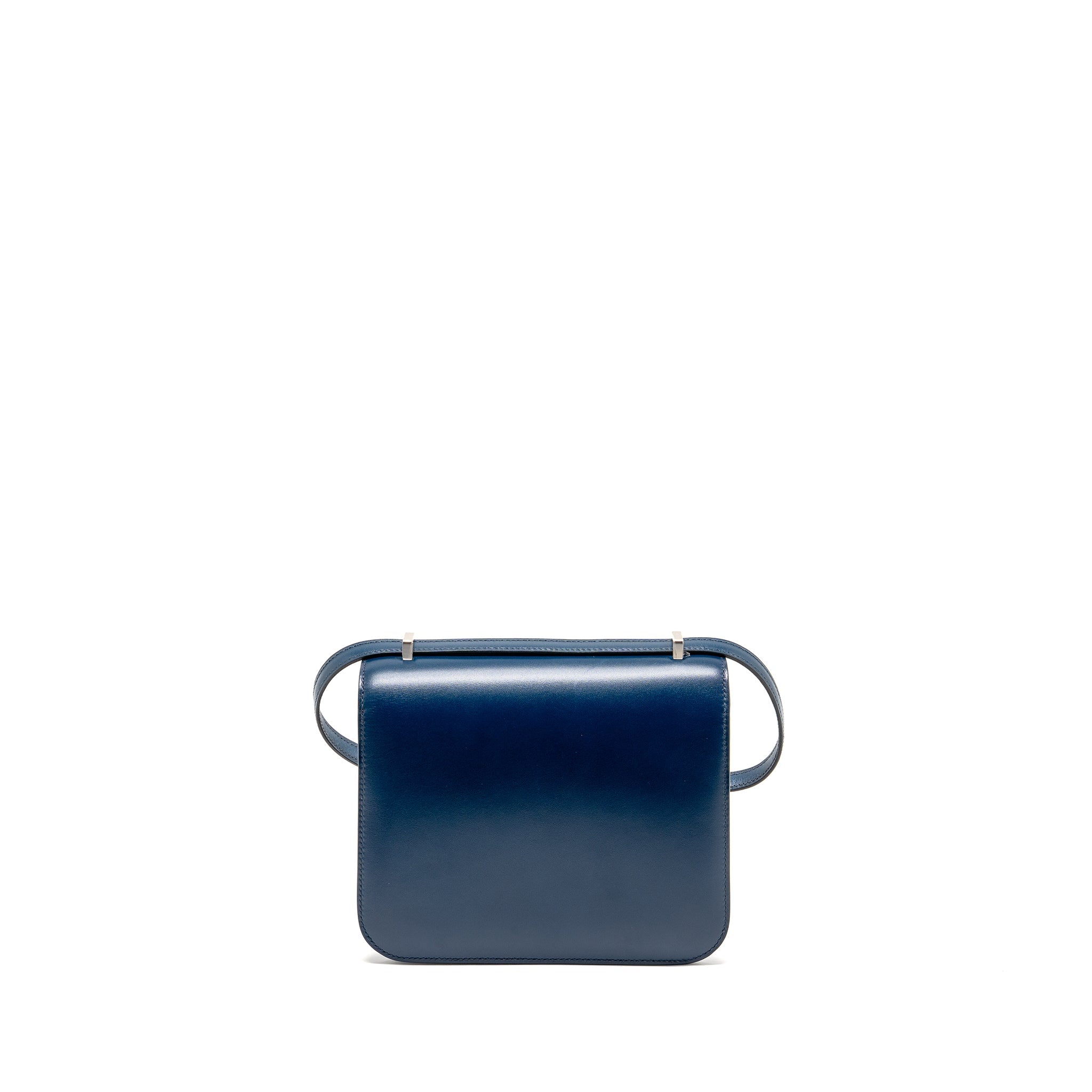 HERMES MINI CONSTANCE BOX LEATHER BLUE DE PERUSES SHW