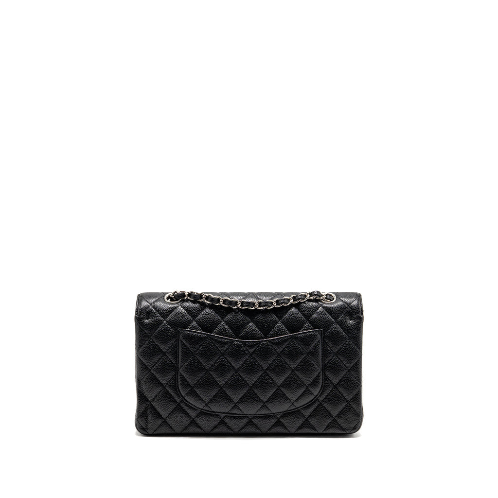 CHANEL MEDIUM CLASSIC DOUBLE FLAP BAG CAVIAR BLACK SHW